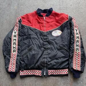 80s Yamaha Racing Vintage Jacket Zip Up Size Medium Distressed